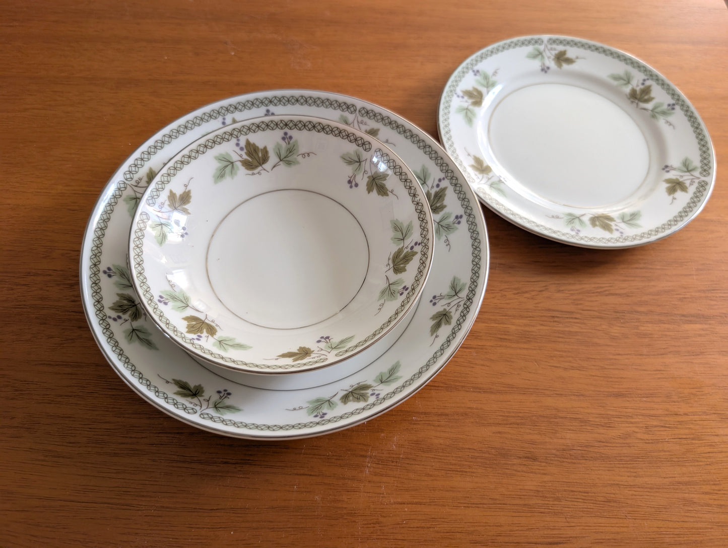25 Piece Mikasa Avon Dish Set Grape Vine Pattern