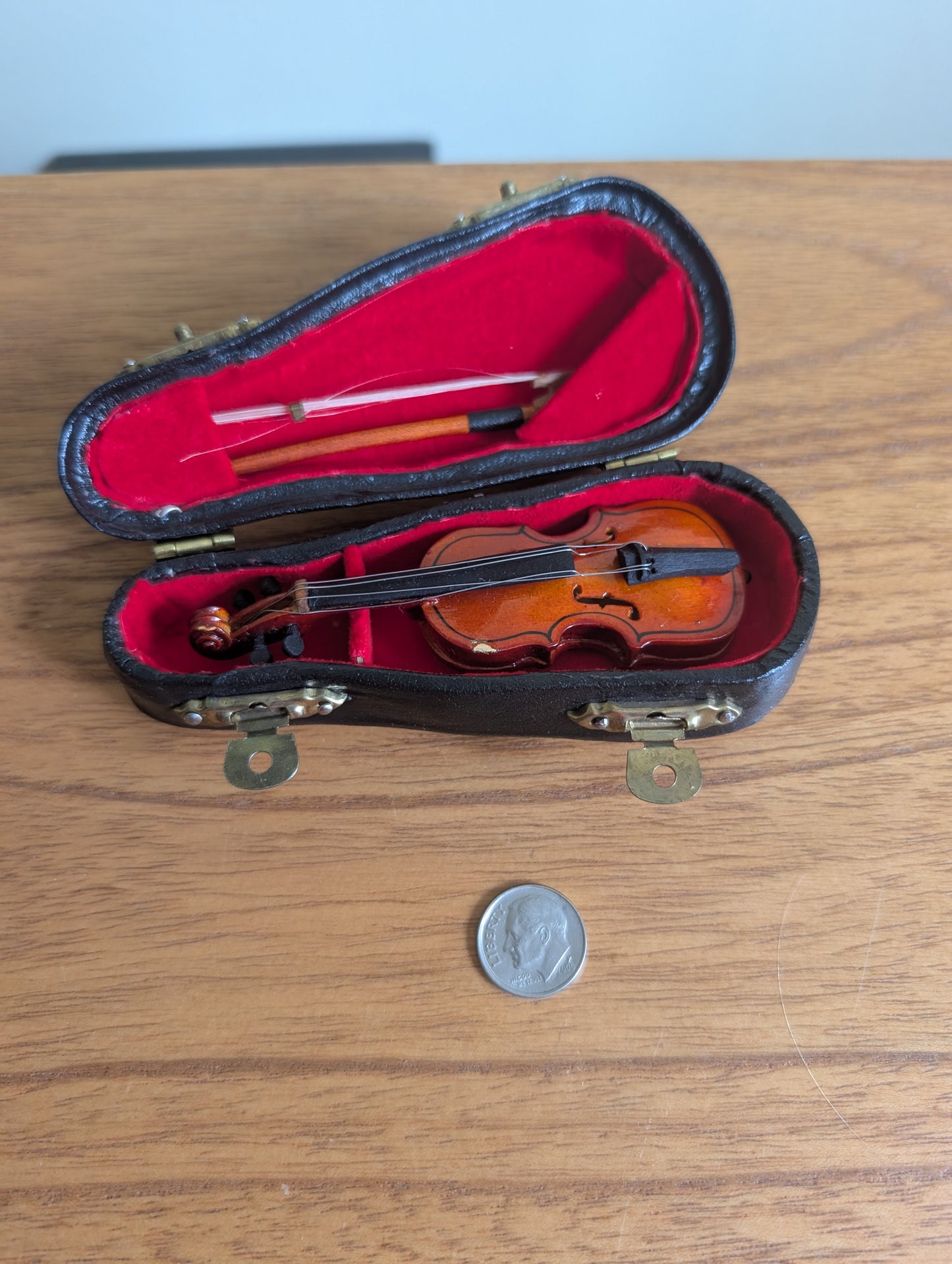 Vintage Miniature Violin in Black Case