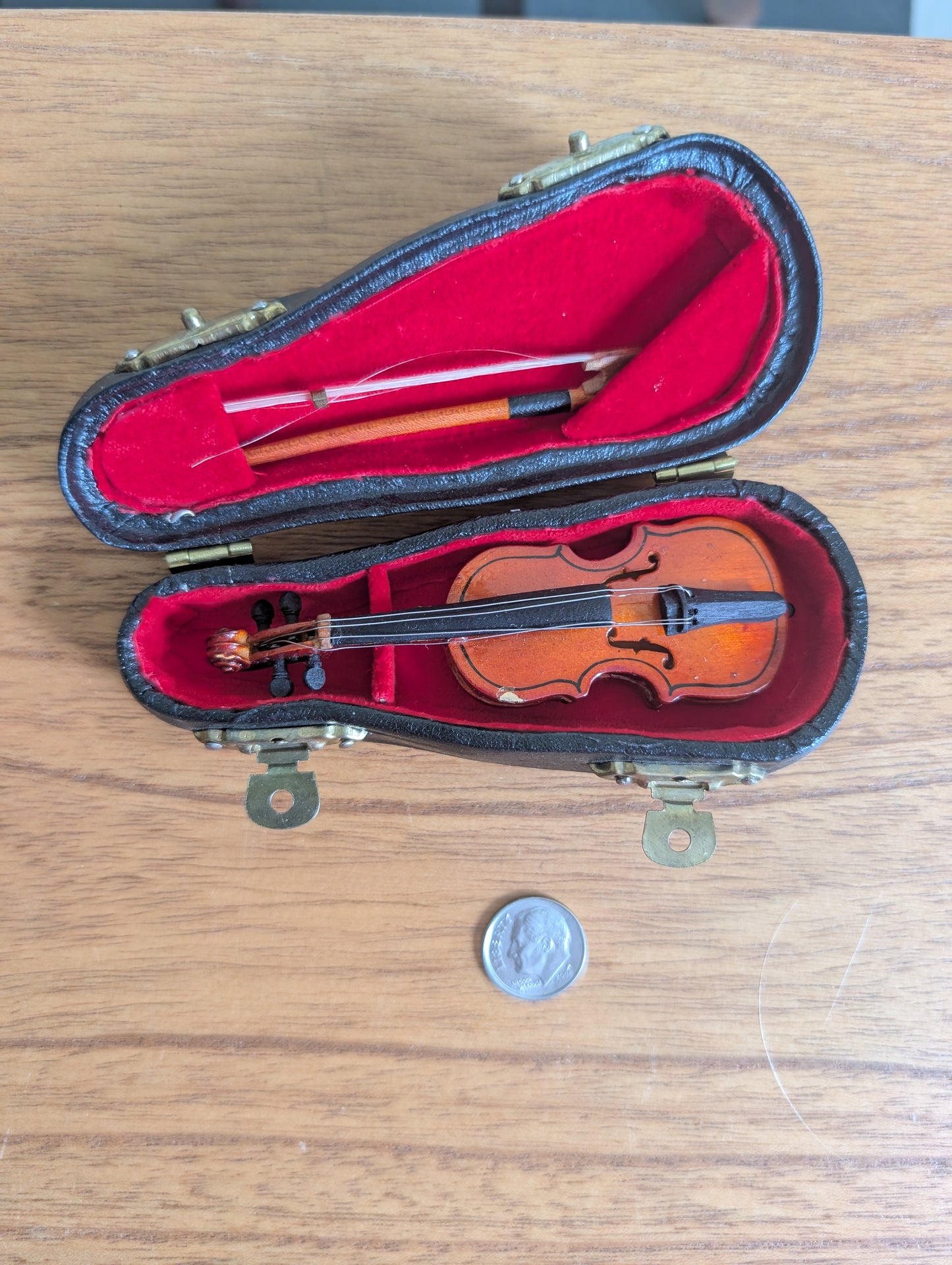 Vintage Miniature Violin in Black Case