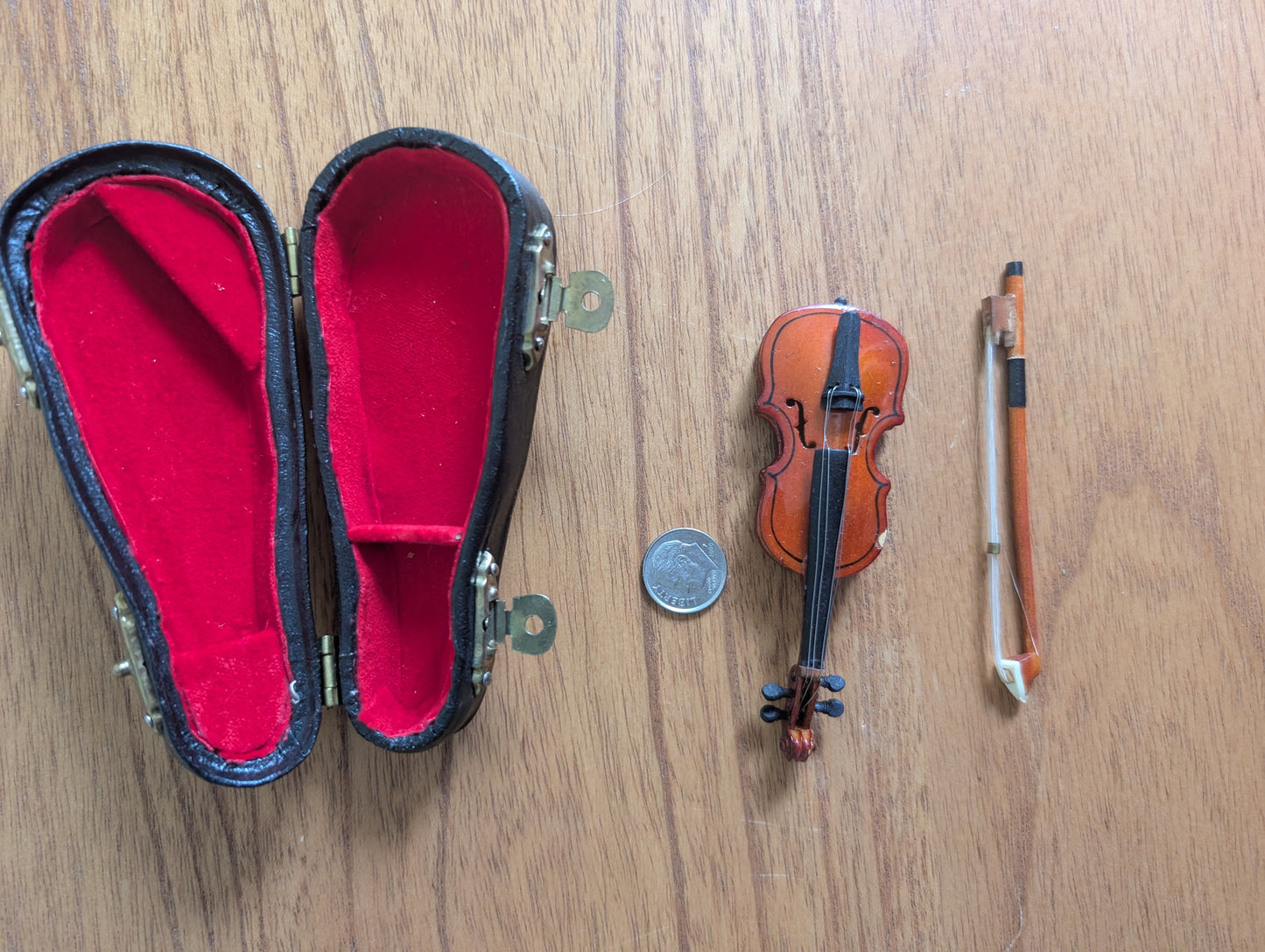 Vintage Miniature Violin in Black Case
