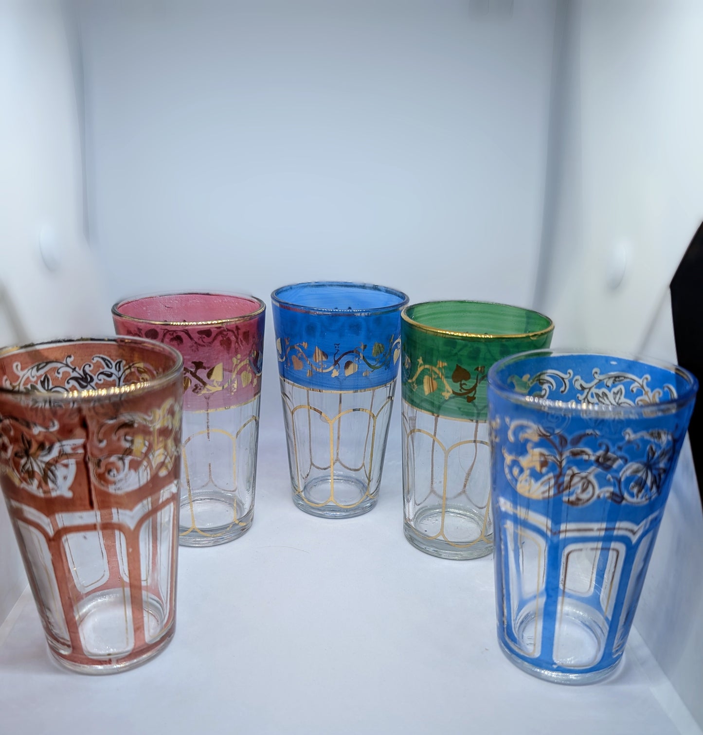5 Multicolor Glasses from 1950s or 1960s