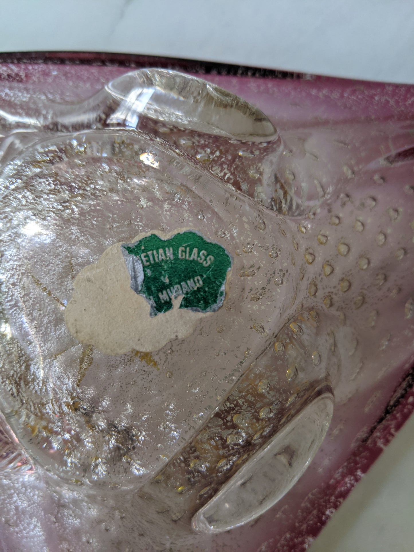 Pink Venetian Murano Dish