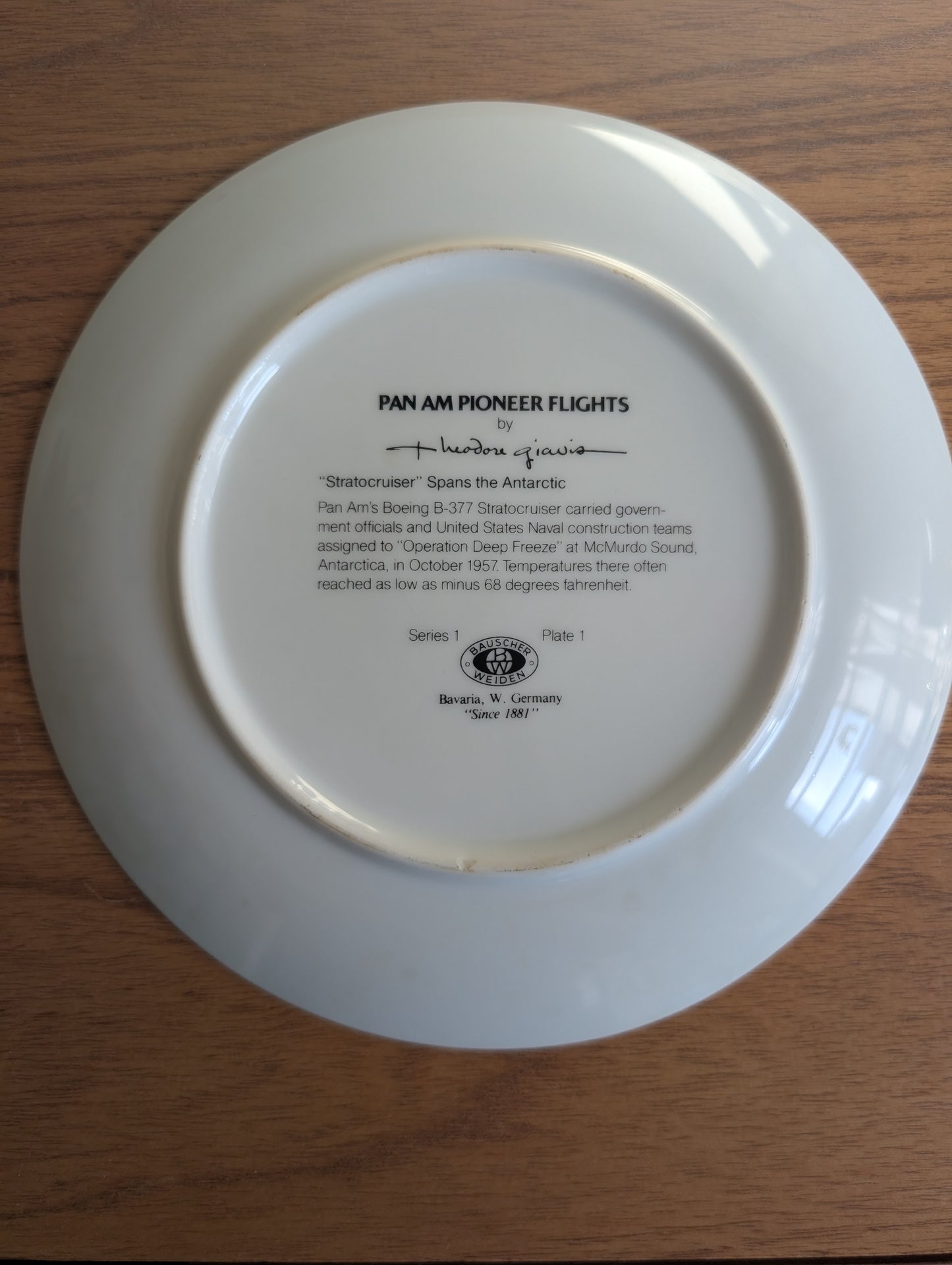 Pan Am Pioneer Flights Collectible Plate
