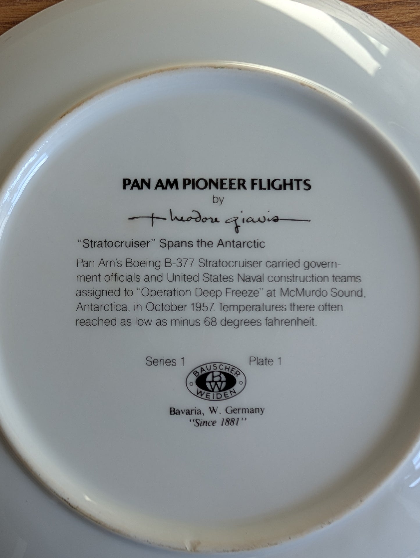 Pan Am Pioneer Flights Collectible Plate