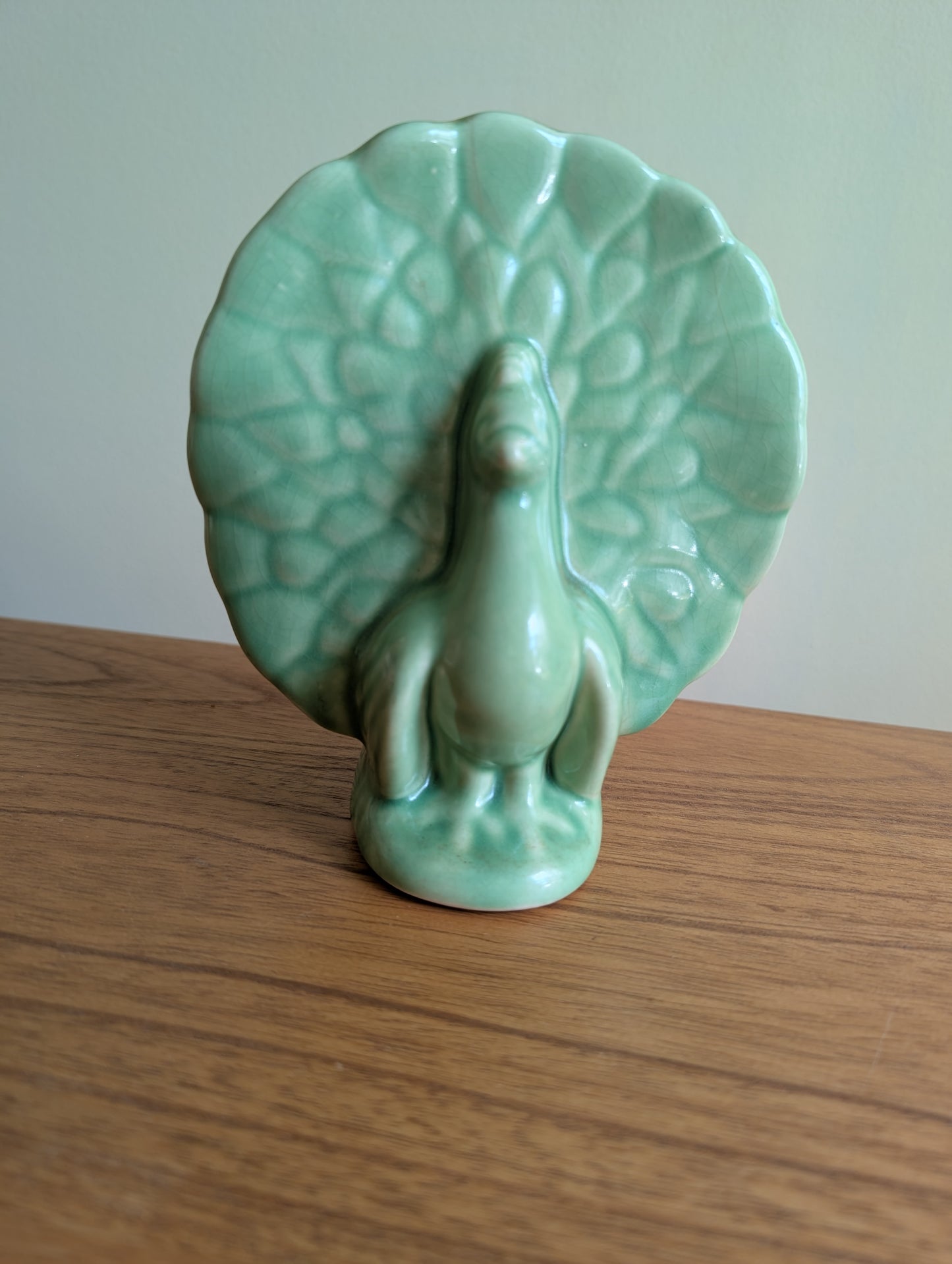 Set of 3 Vintage Ceramic Peacock Wall Planters Made in USA Pink Green and White