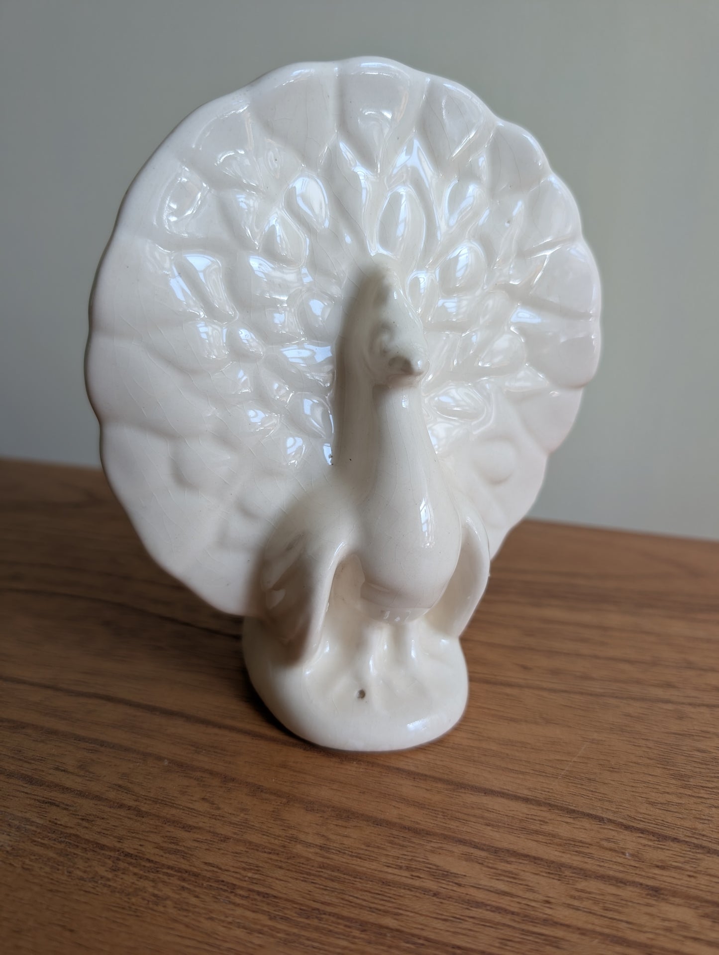 Set of 3 Vintage Ceramic Peacock Wall Planters Made in USA Pink Green and White