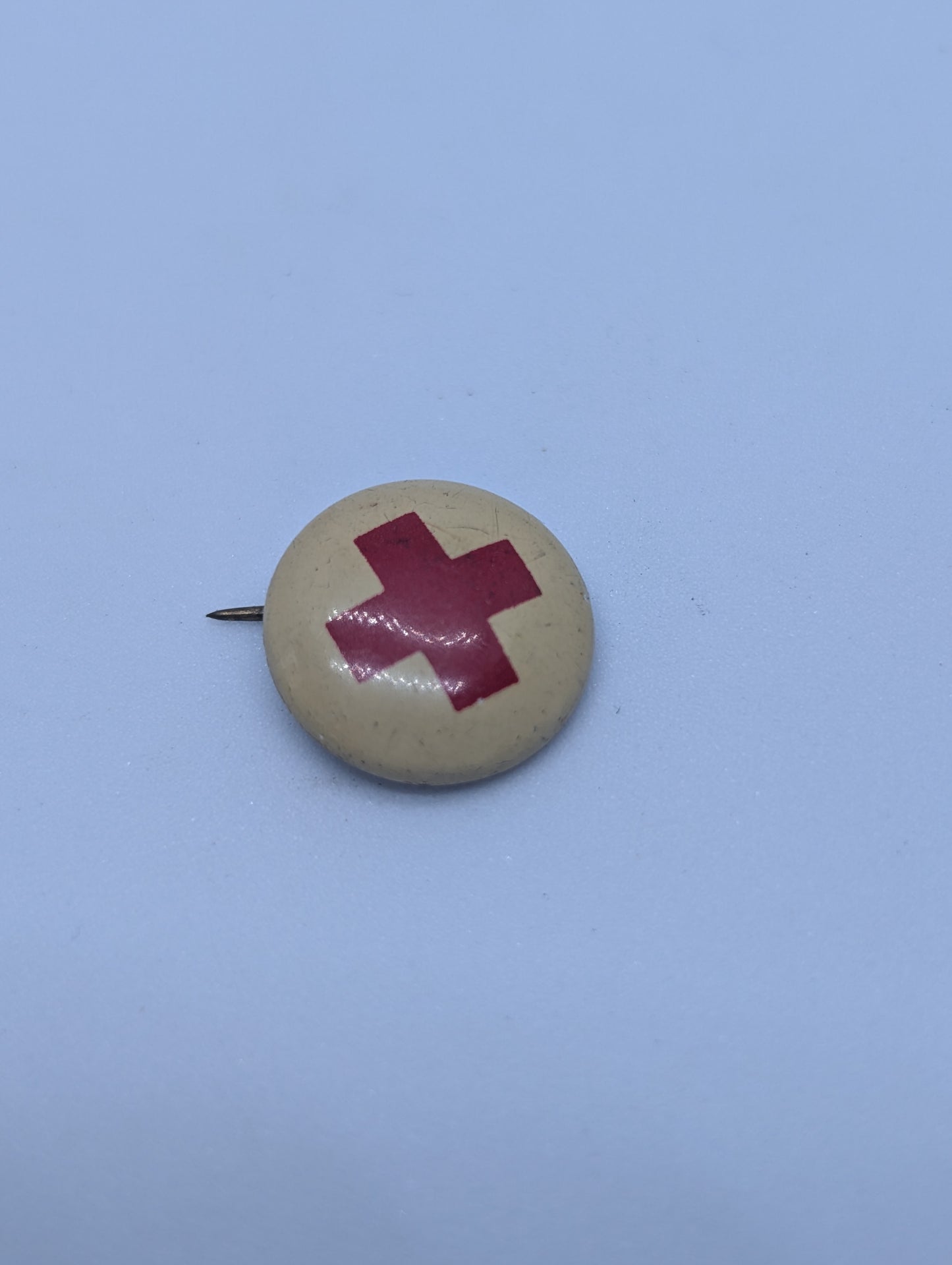 2 Vintage Red Cross Pins
