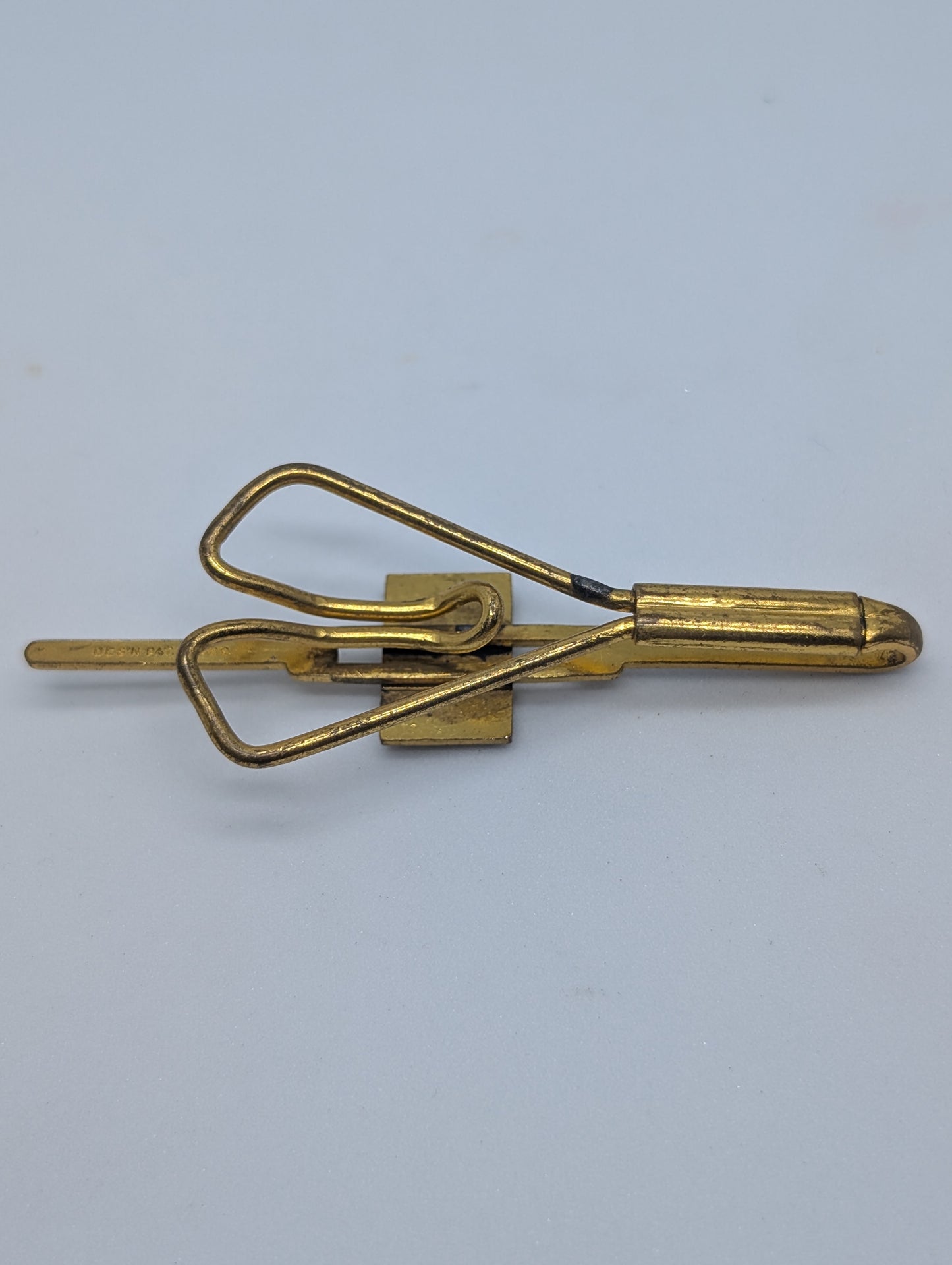 Art Deco Gold Tone Tie Clip