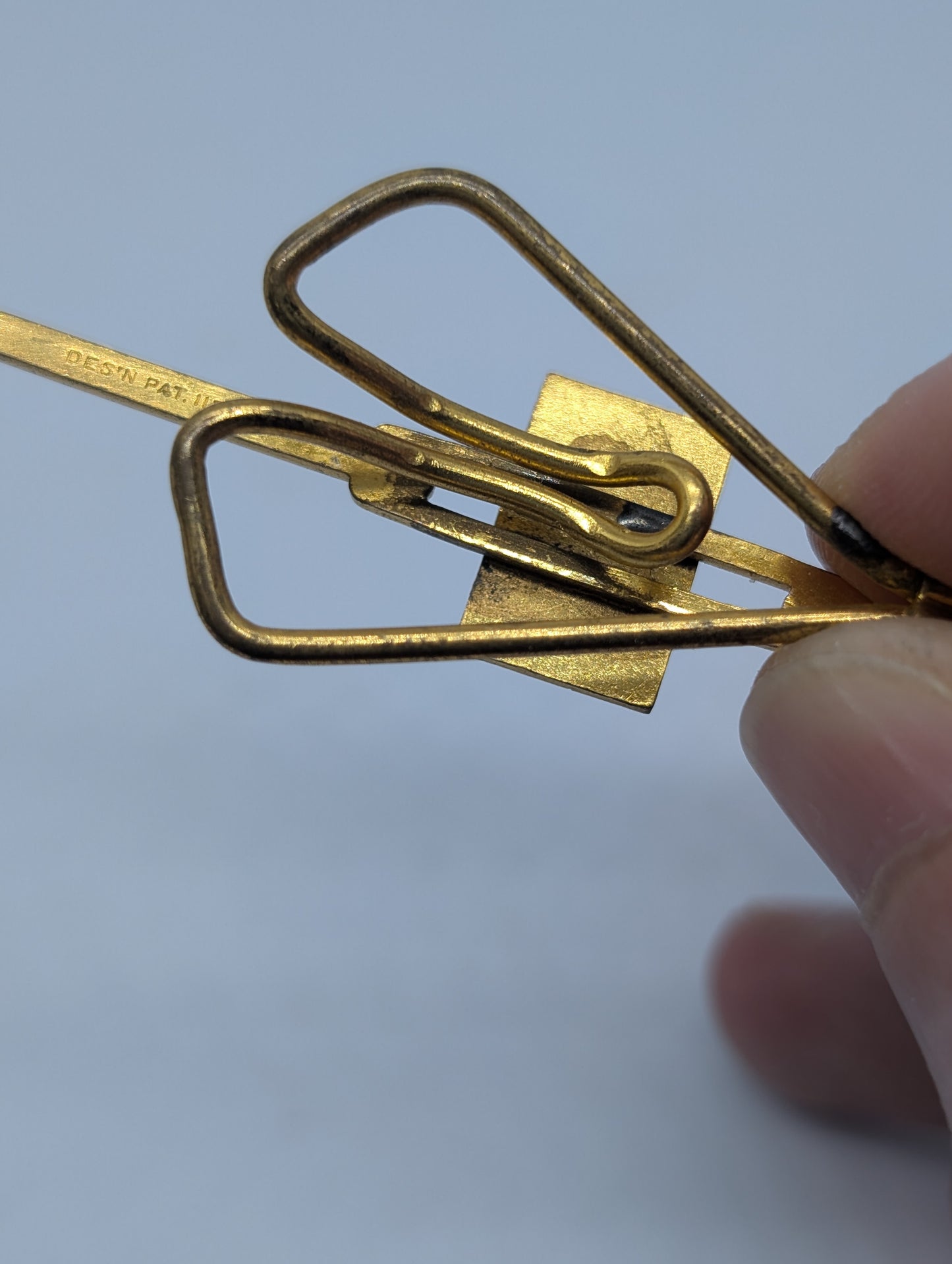 Art Deco Gold Tone Tie Clip