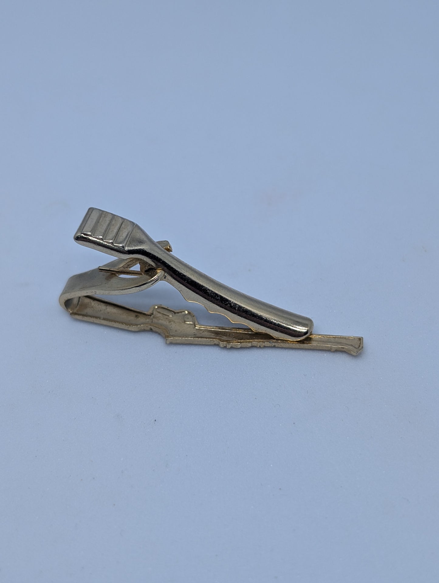 Small Gold Tone Rifle Tie Clip Vintage Men's Accessory Gift for Hunter