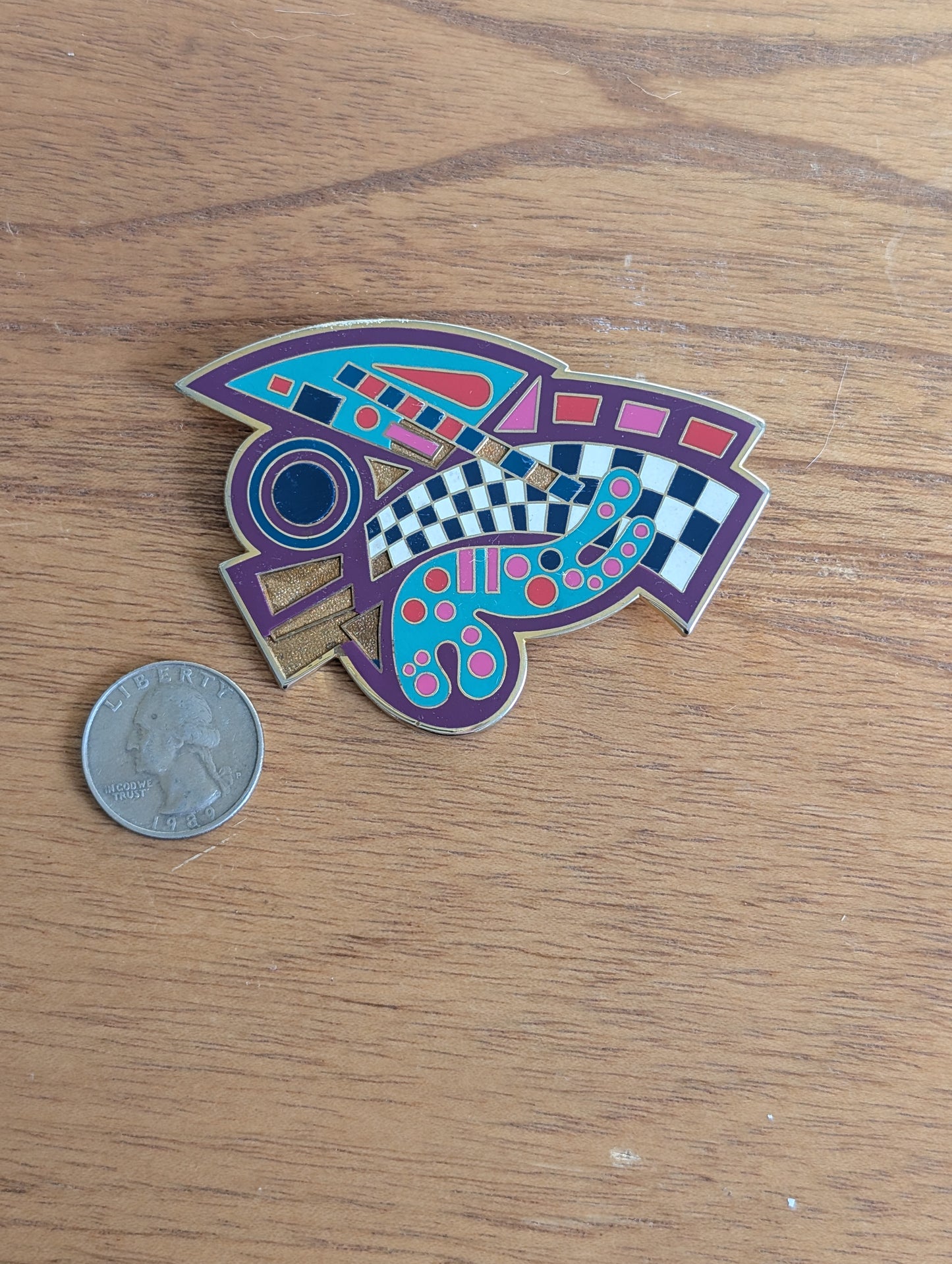 1990s Large Abstract Enamel Pin