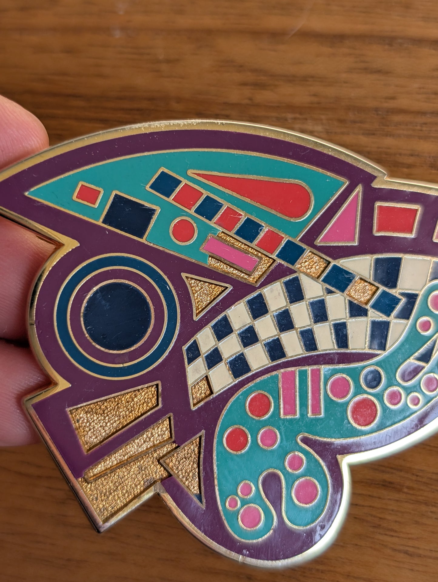 1990s Large Abstract Enamel Pin
