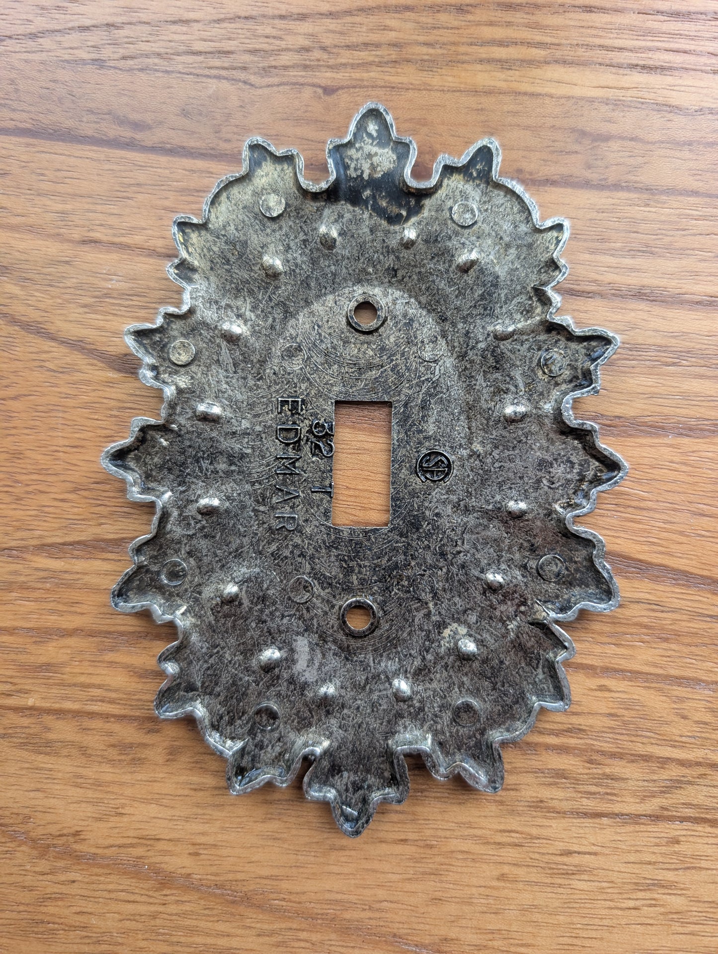 Vintage Edmar Bronze Single Light Switch Plate