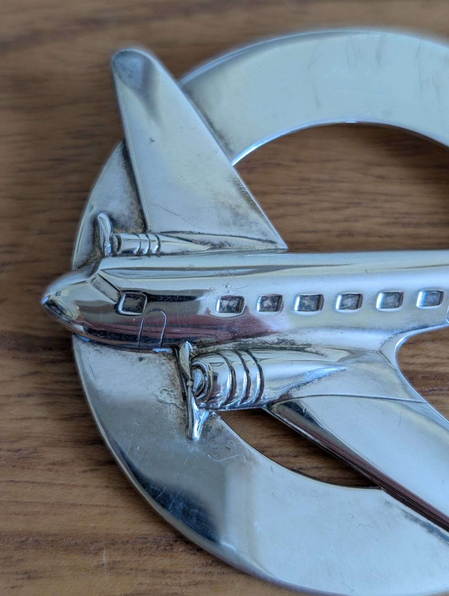 Twin Engine Sterling Silver Airplane Brooch