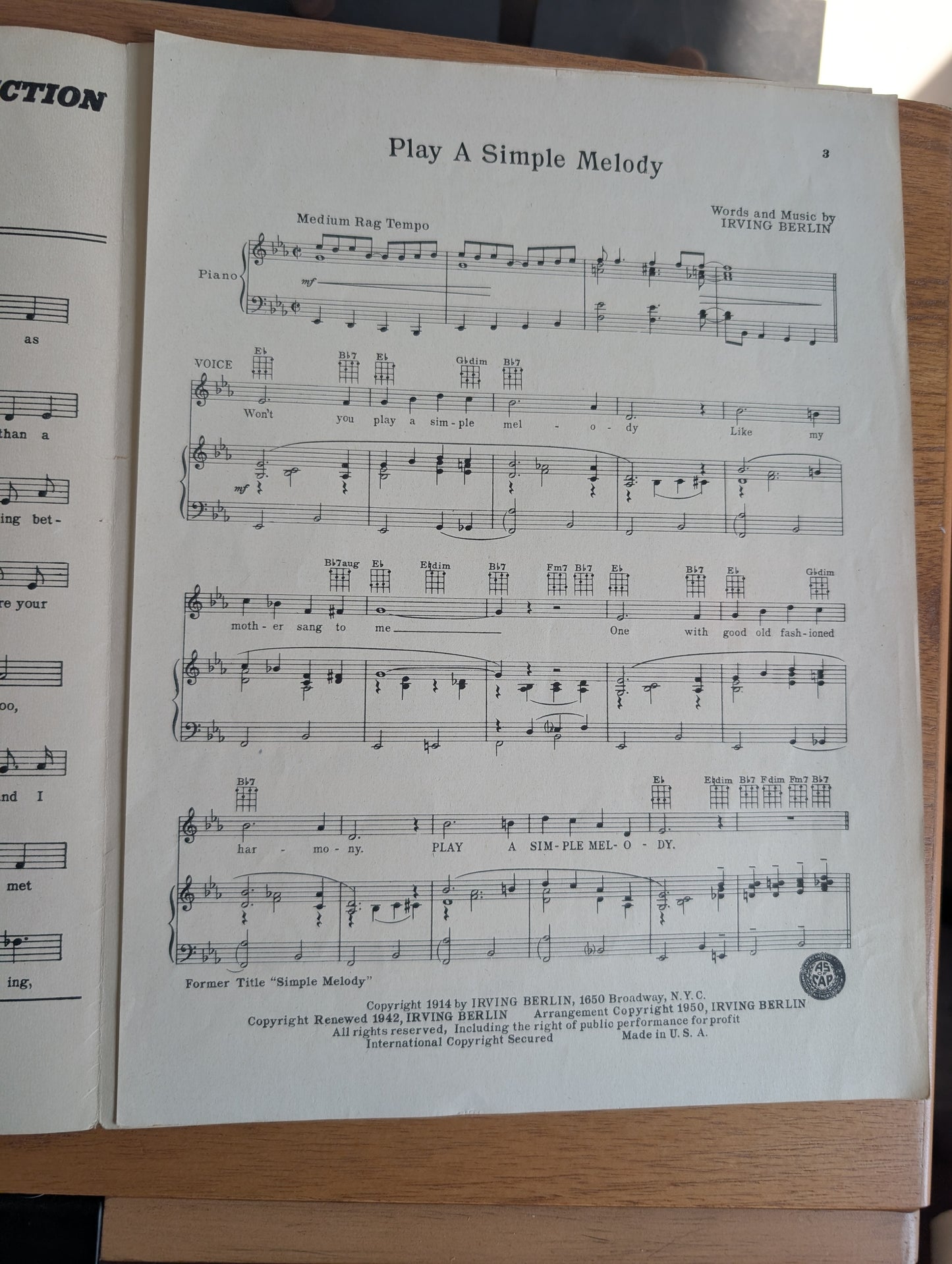 Play A Simple Melody by Irving Berlin