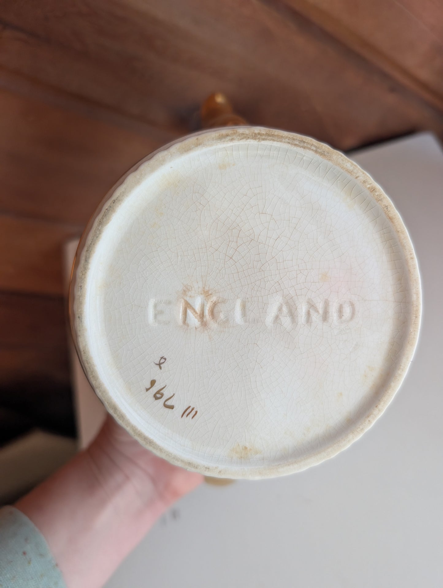 Gibson Staffordshire England Gold and White Coffee Pot