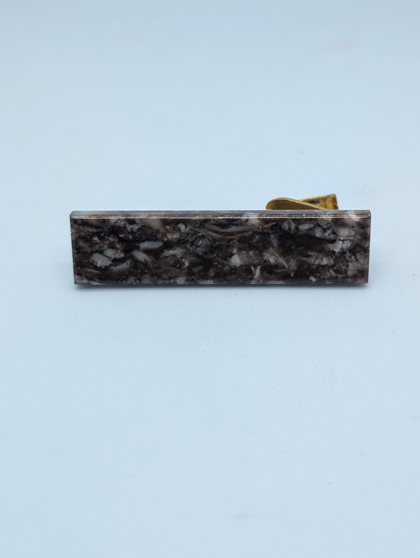 Vintage Home Made Stone Bar Tie Clip Cool Retro Men's Accessory