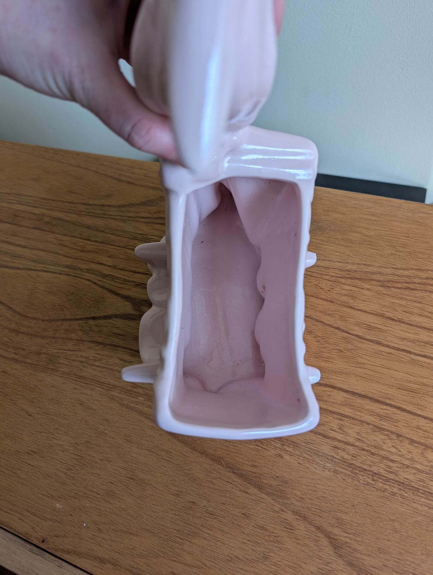 It's A Girl! Vintage Pink Stork Planter with Cradle by Haeger Potteries