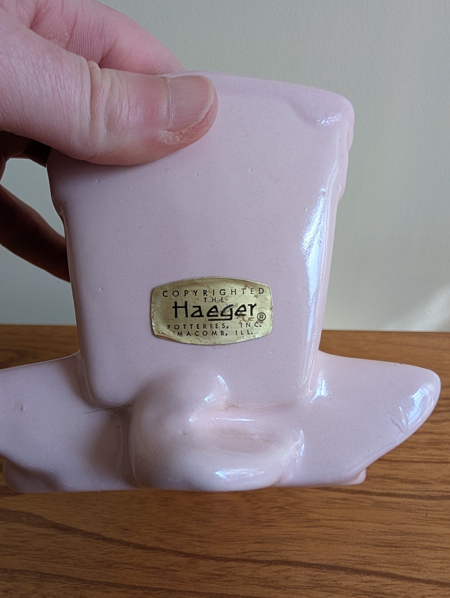 It's A Girl! Vintage Pink Stork Planter with Cradle by Haeger Potteries