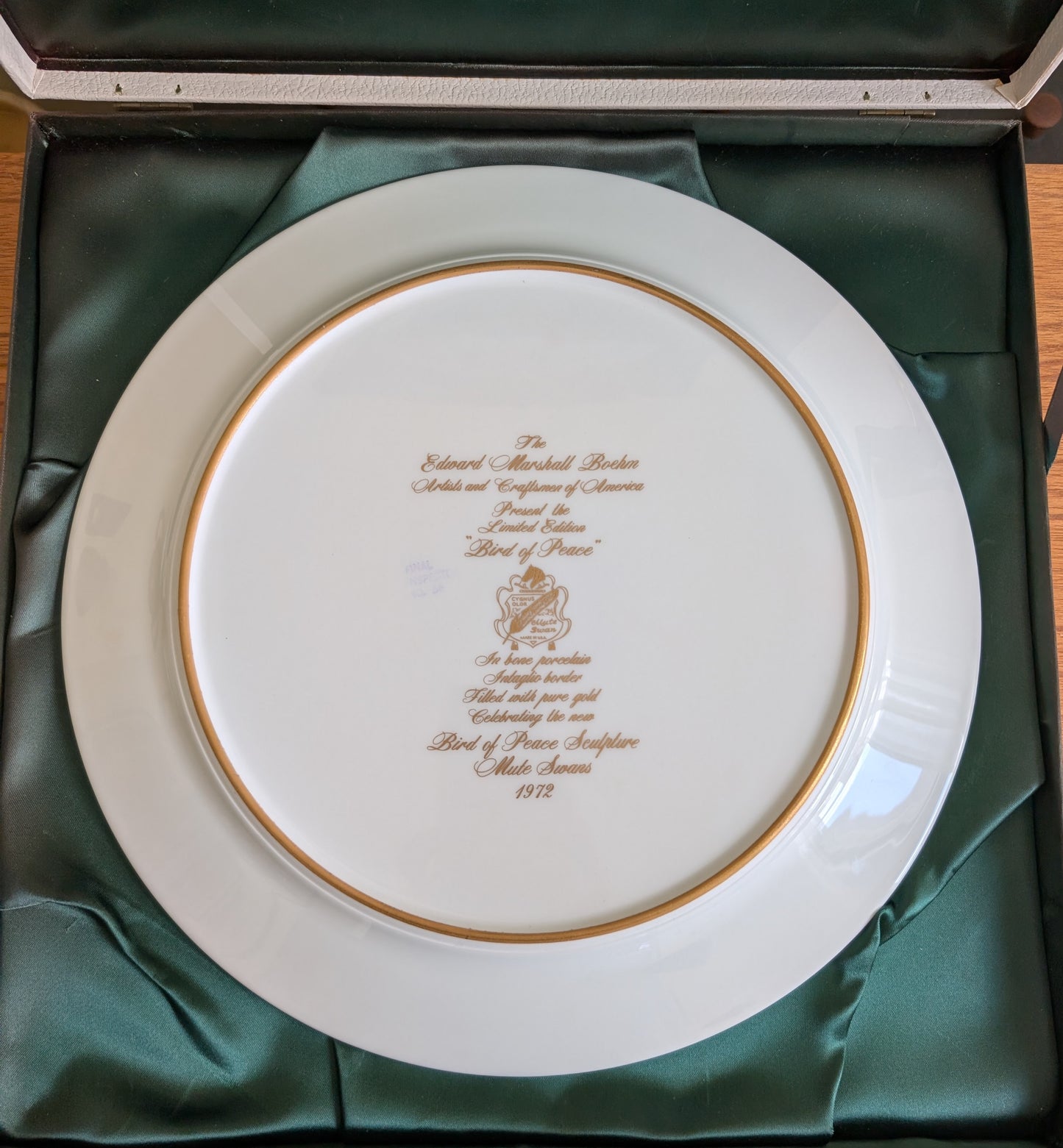 "Bird of Peace" Swan Plate