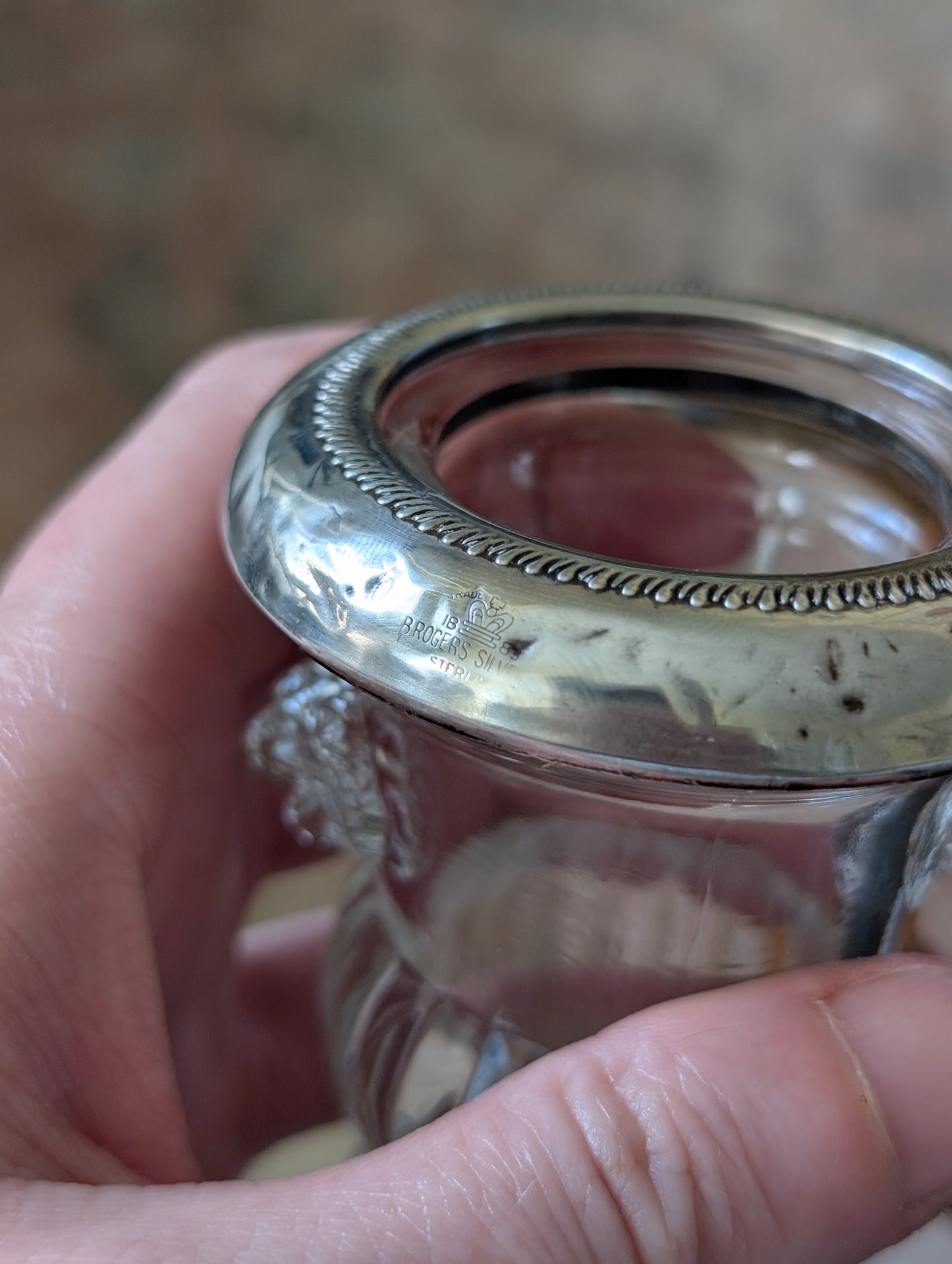FB Rogers Silver Co. Lion Motif Match or Toothpick Holder