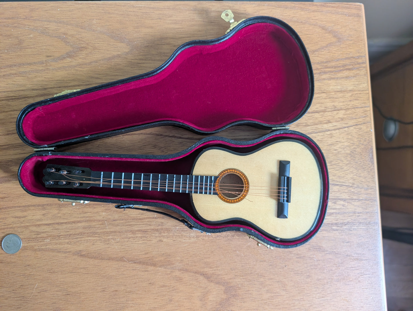Vintage Miniature Guitar with Case