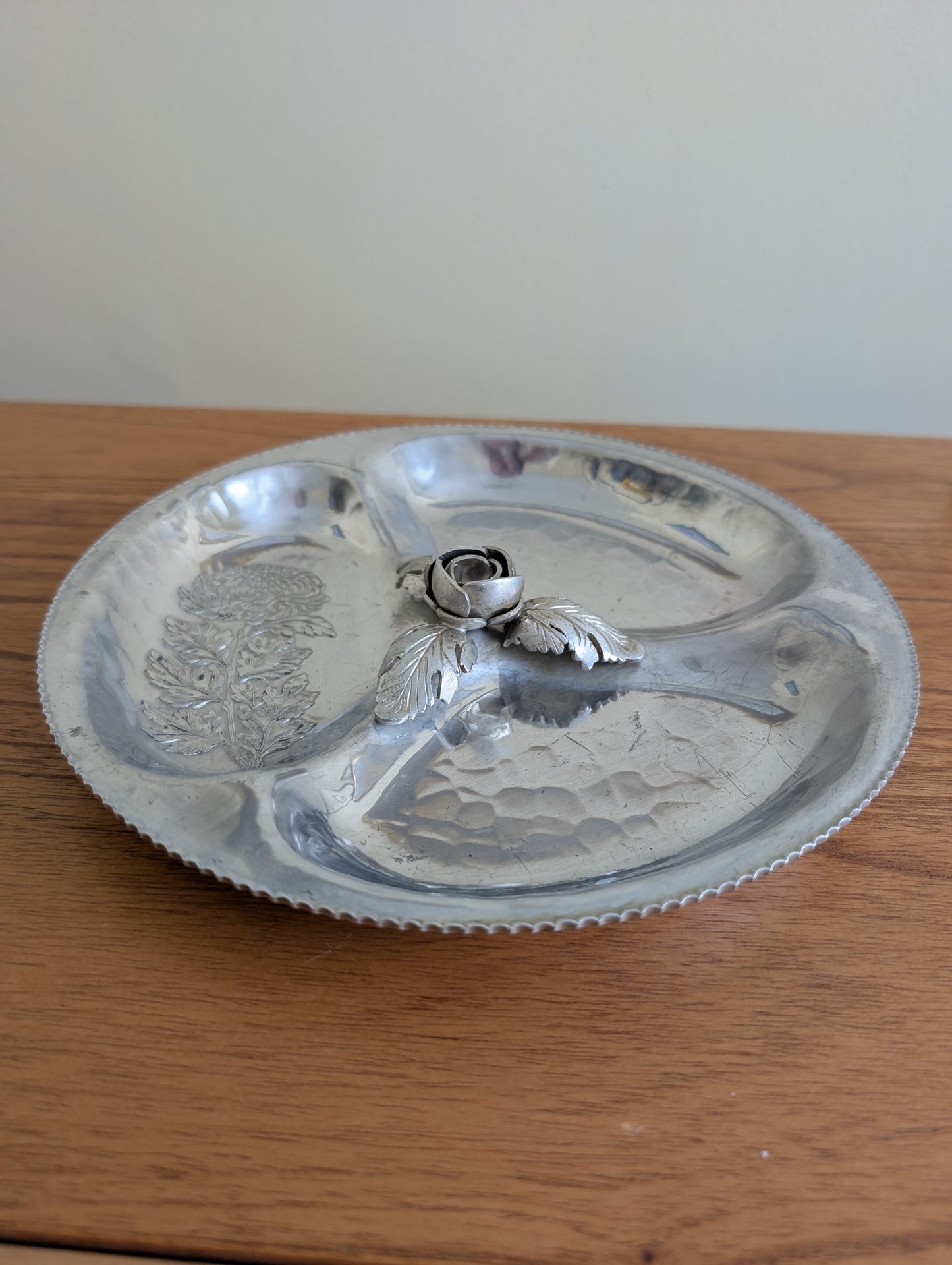 Three Section Hammered Aluminum Tray