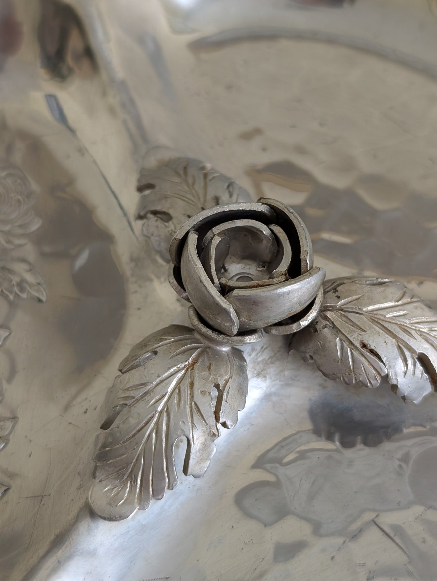 Three Section Hammered Aluminum Tray