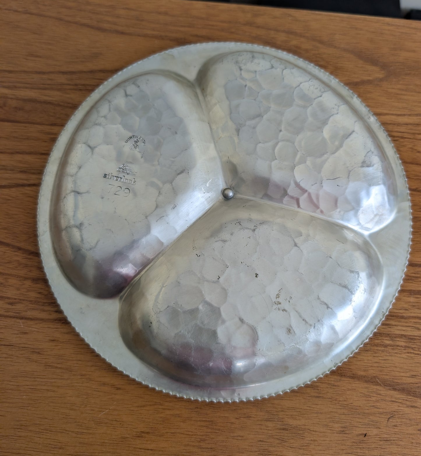 Three Section Hammered Aluminum Tray
