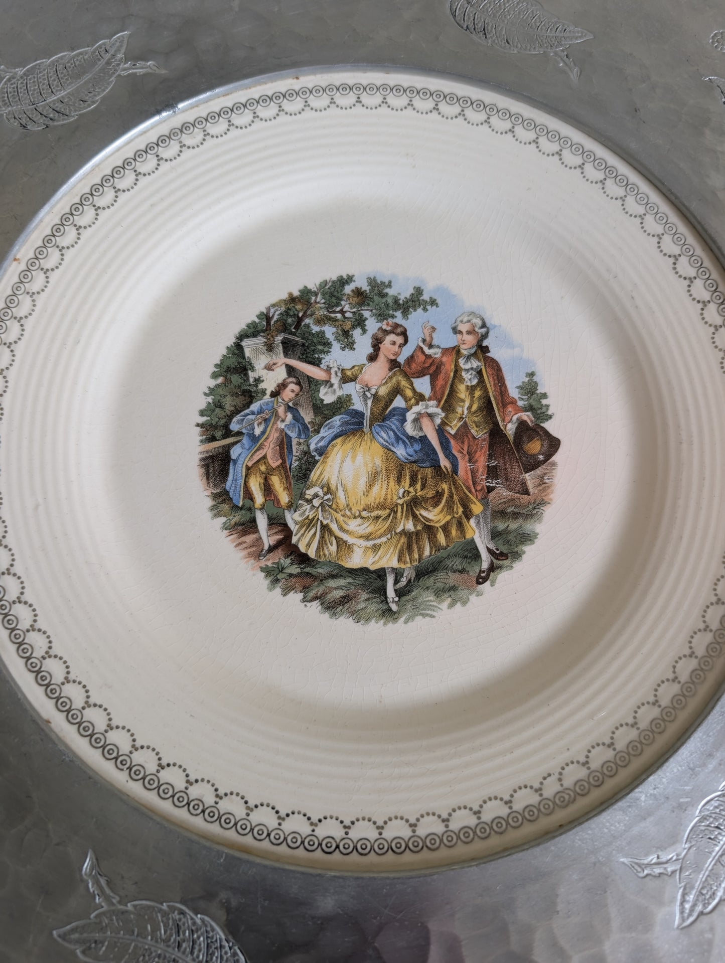 Farberware Hammered Aluminum Triumph Limoges Imperial Chantilly-T Serving Platter