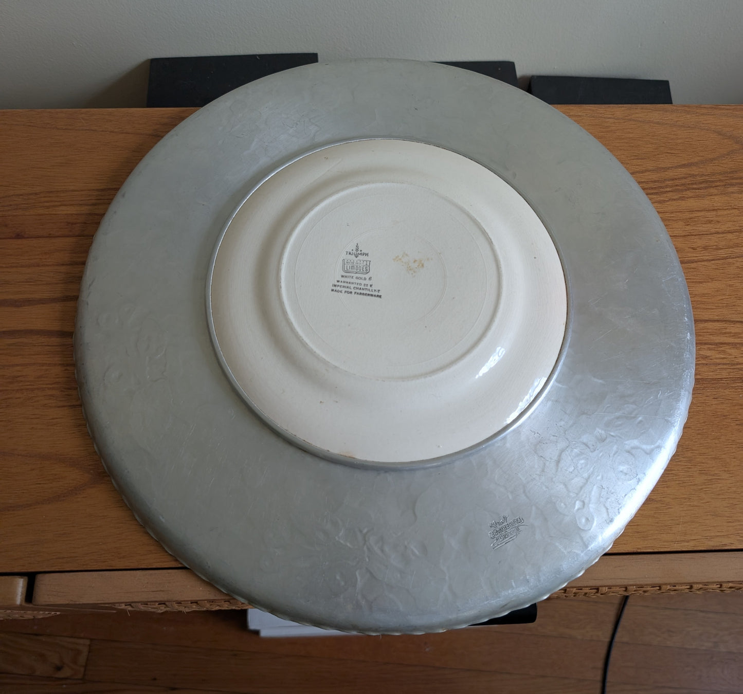 Farberware Hammered Aluminum Triumph Limoges Imperial Chantilly-T Serving Platter