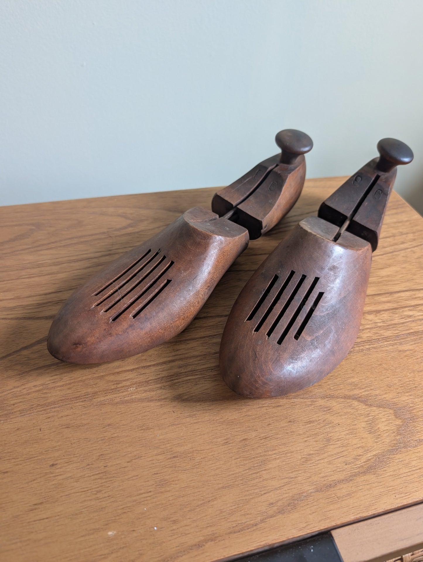 Pair of Vintage Vented Shoe Trees Size 3 9 Solid Wood Shoe Stretcher