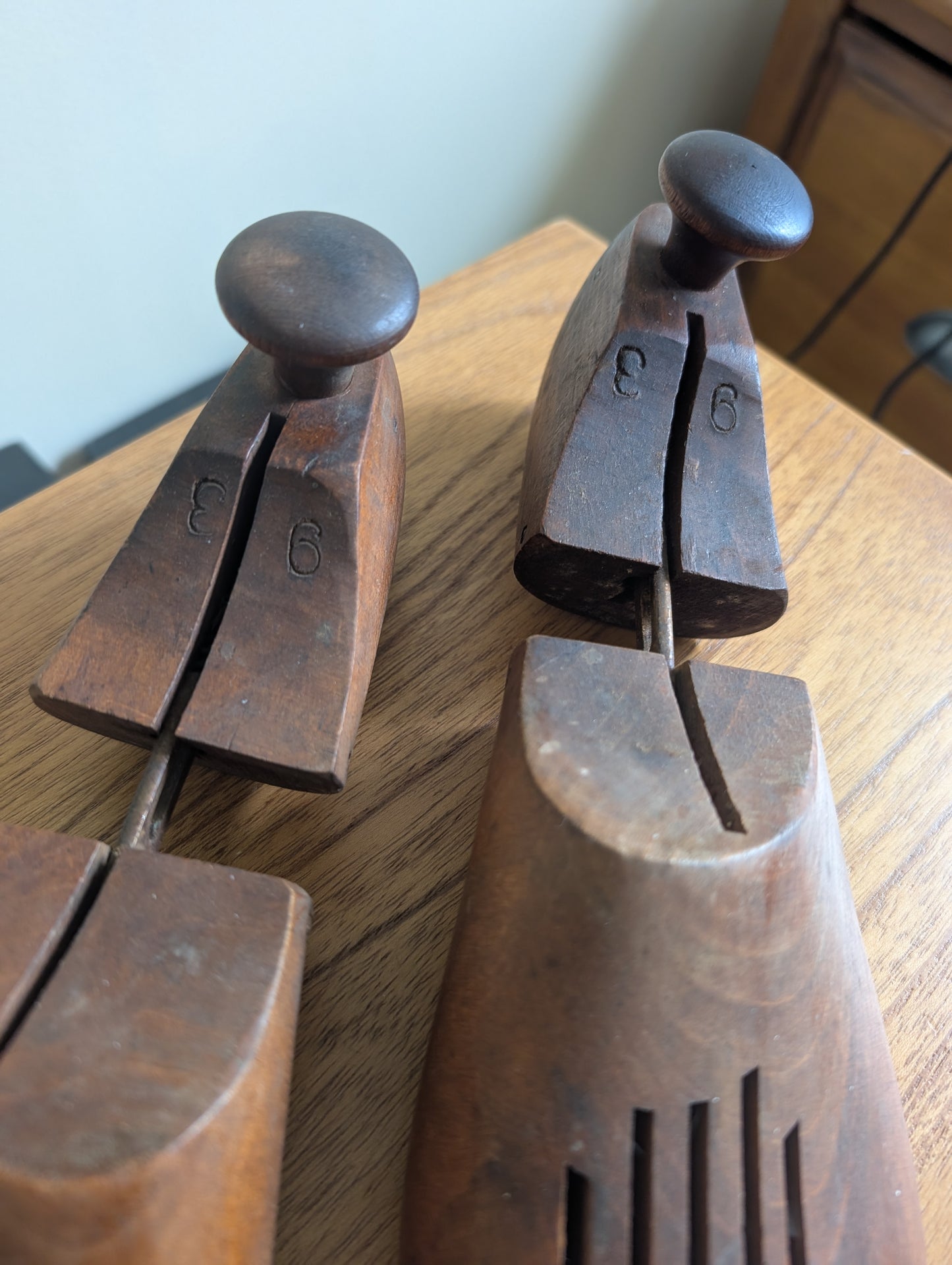 Pair of Vintage Vented Shoe Trees Size 3 9 Solid Wood Shoe Stretcher