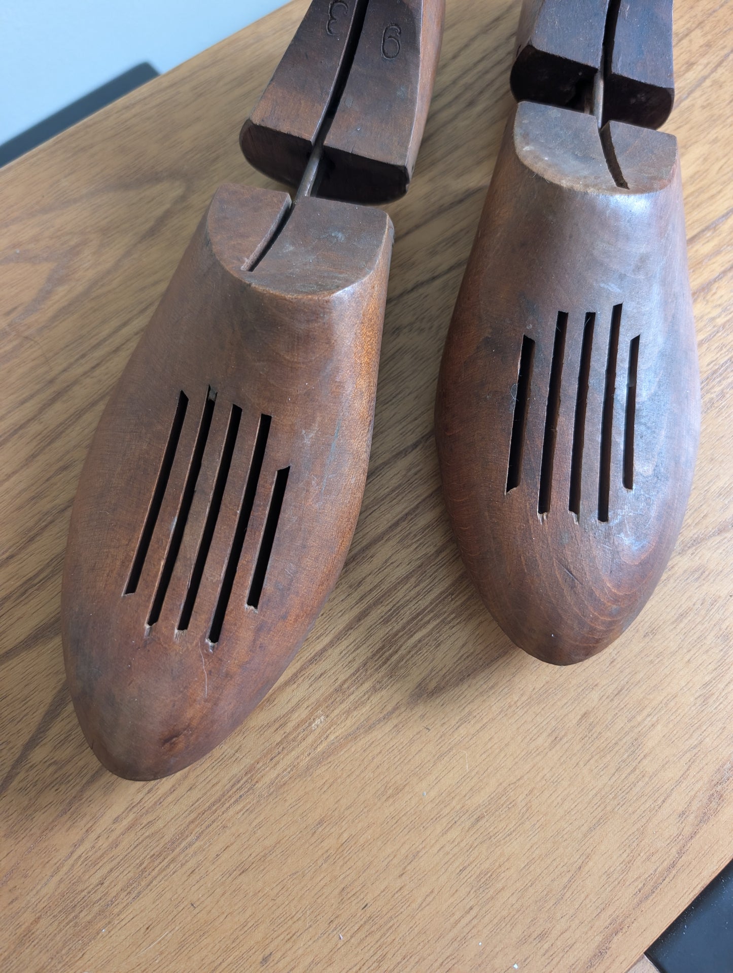 Pair of Vintage Vented Shoe Trees Size 3 9 Solid Wood Shoe Stretcher