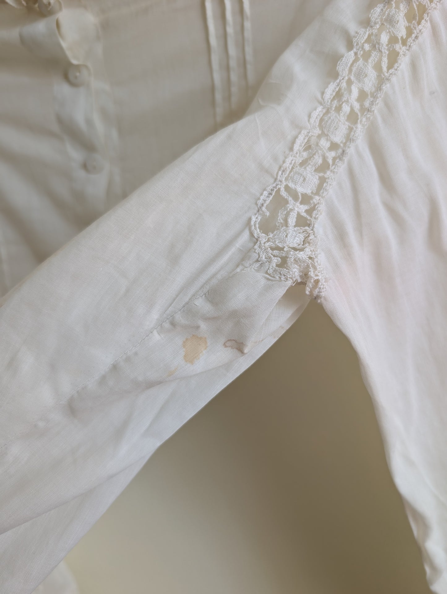 Victorian White Cotton Shirt With Embroidery