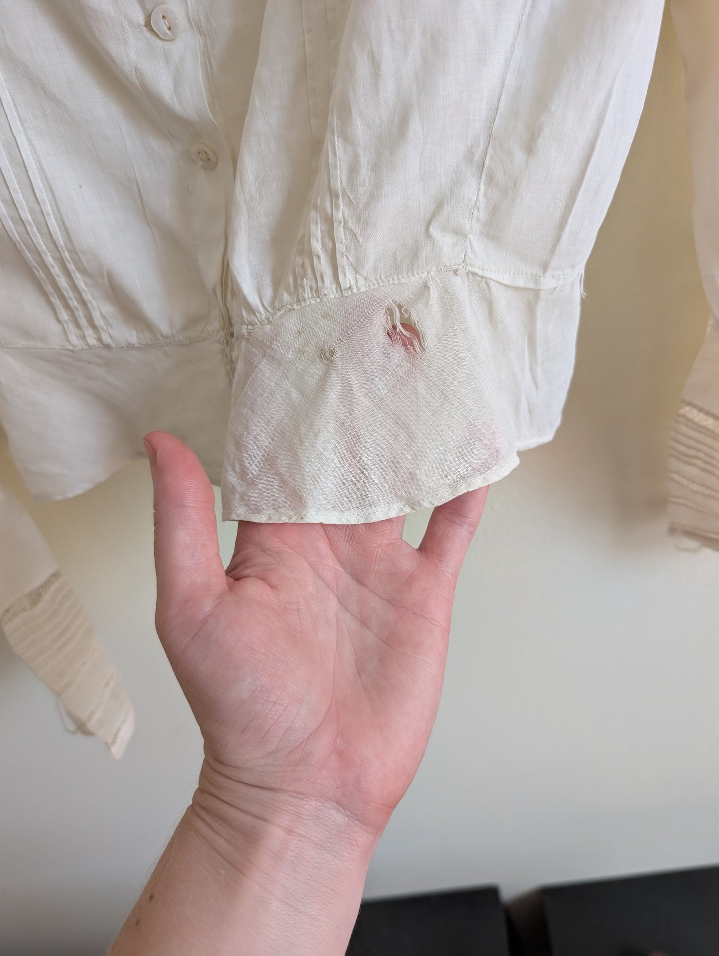 Victorian White Cotton Shirt With Embroidery
