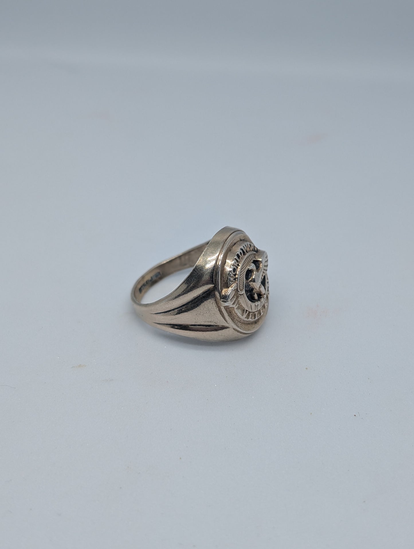 Sterling World War II Veteran Ring with Eagle Size 10 WWII Ring