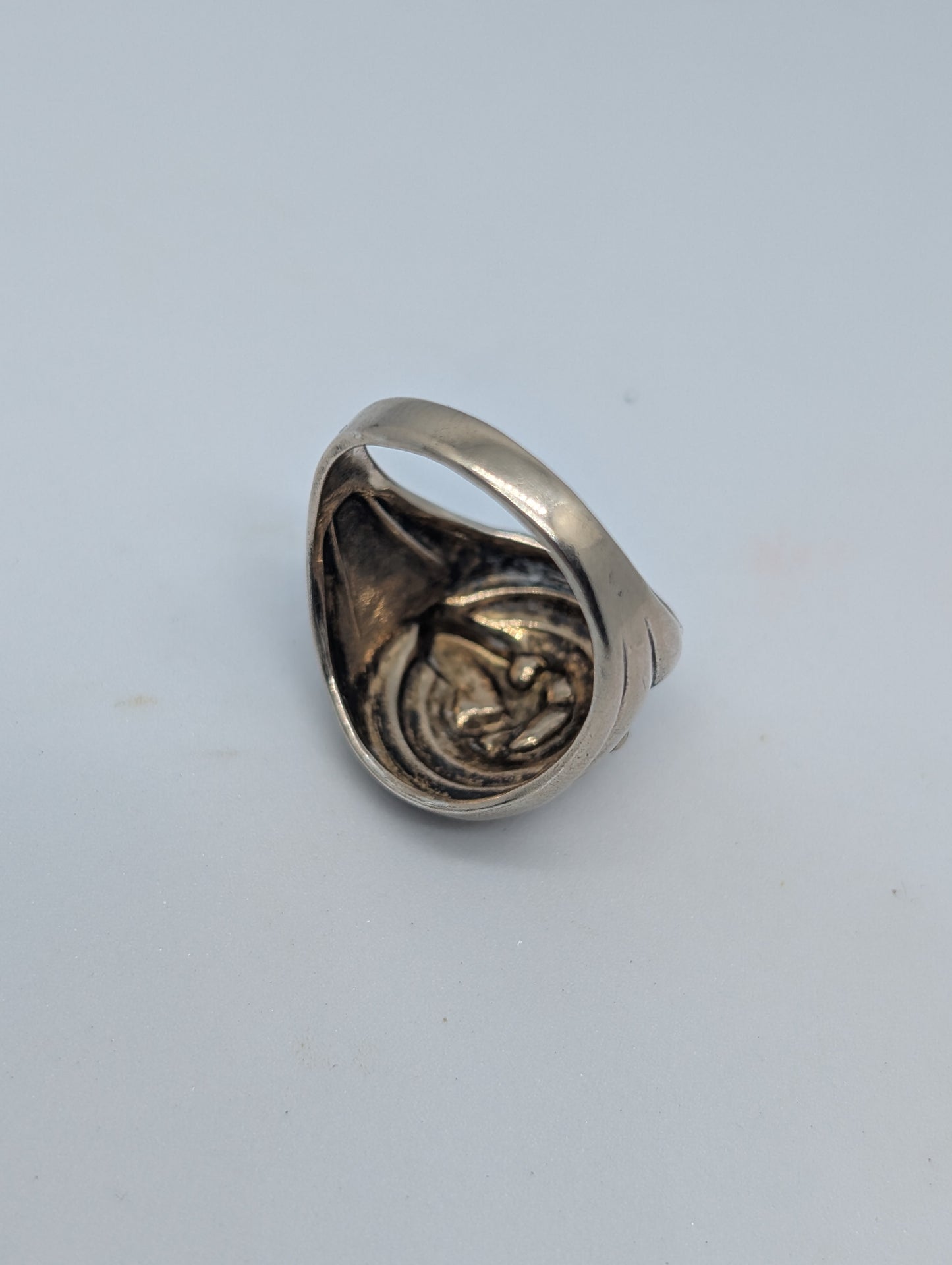Sterling World War II Veteran Ring with Eagle Size 10 WWII Ring