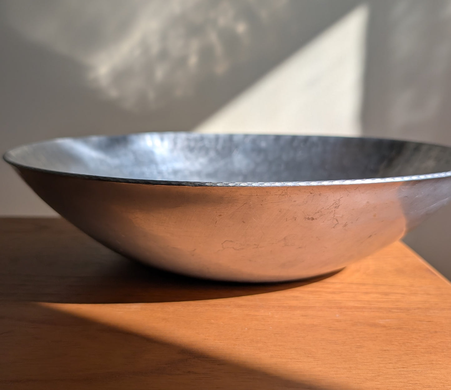 Large Hammered Aluminum Bowl