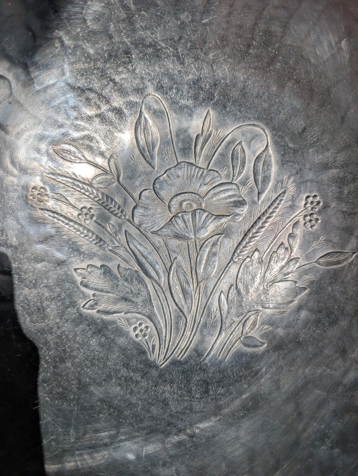 Large Hammered Aluminum Bowl