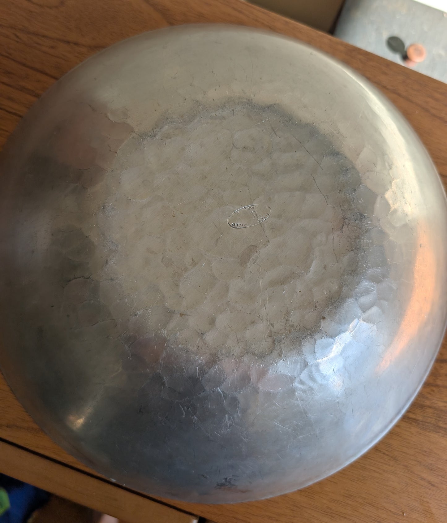 Large Hammered Aluminum Bowl
