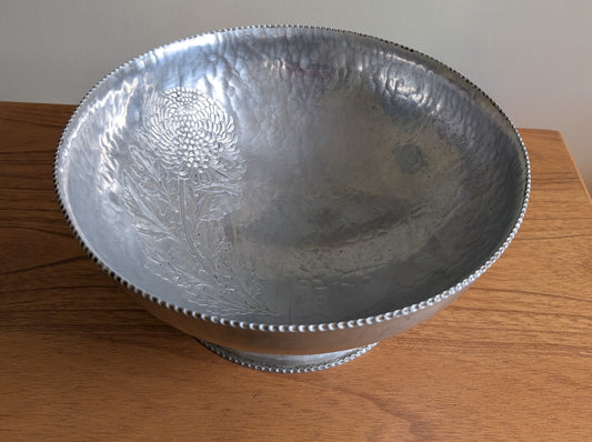 Hammered Aluminum Pedestal Bowl