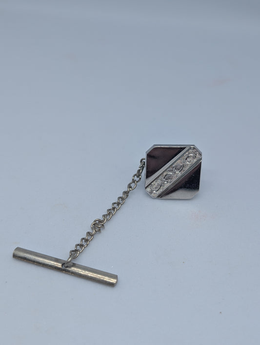 Vintage 80s Silver Tone Tie Tack