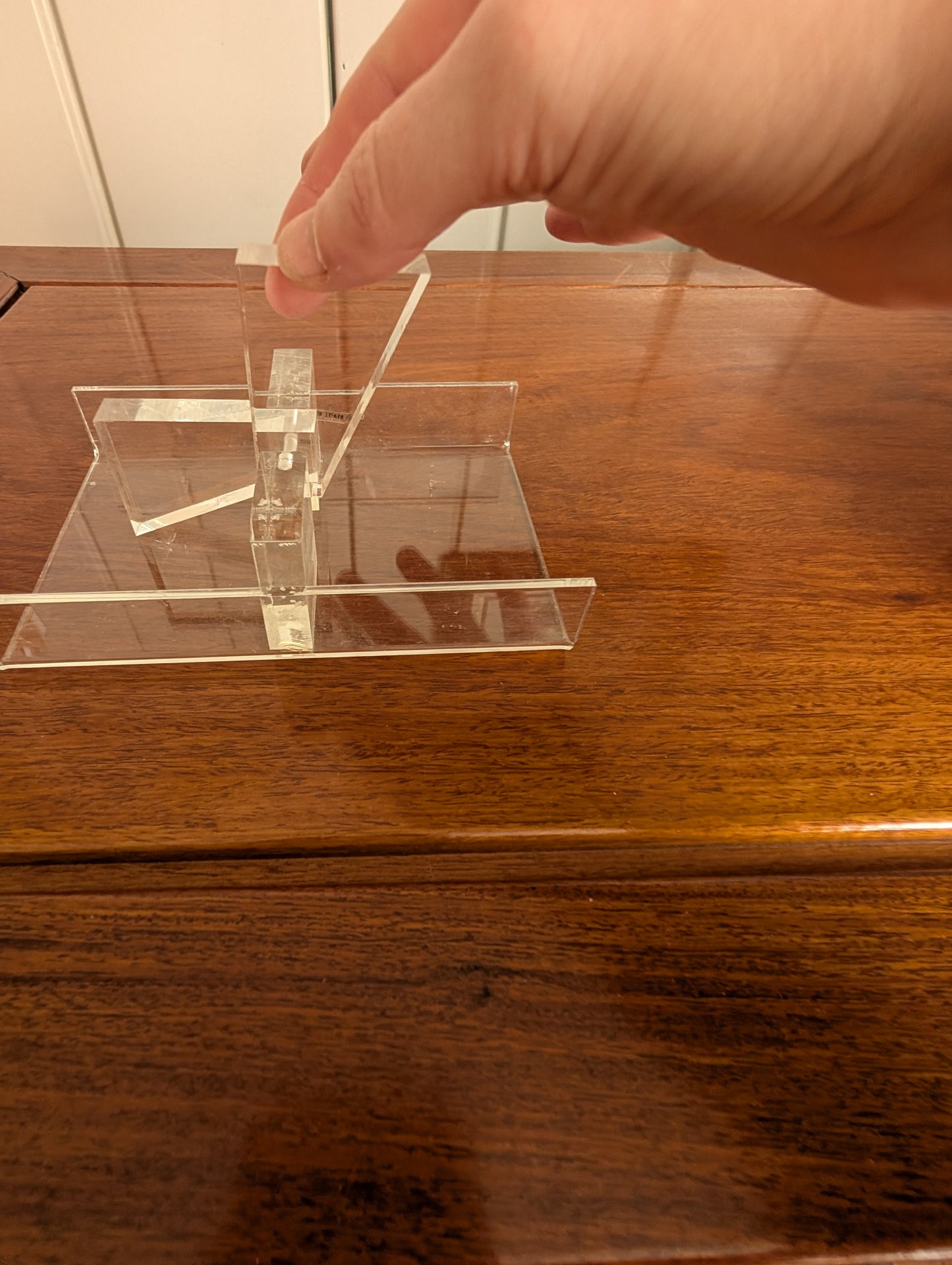 Vintage Acrylic Small Desk Tray Business Card Dispenser