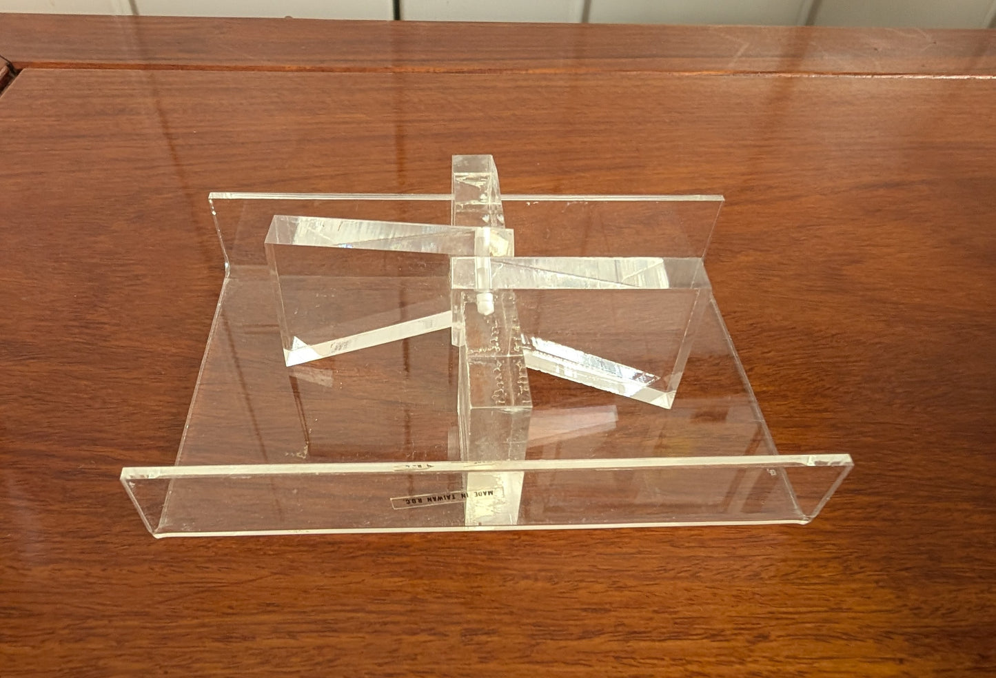 Vintage Acrylic Small Desk Tray Business Card Dispenser