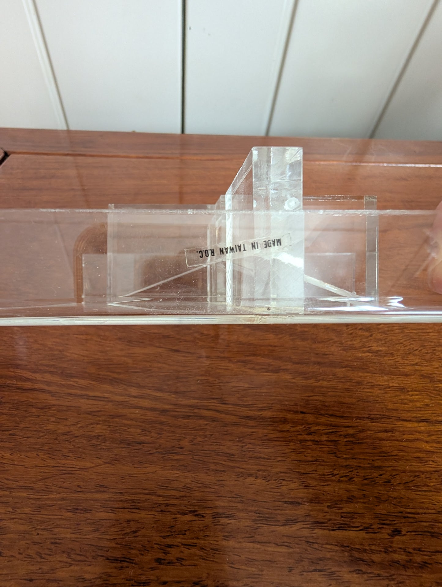 Vintage Acrylic Small Desk Tray Business Card Dispenser