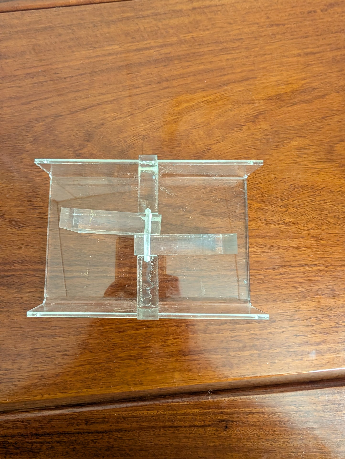 Vintage Acrylic Small Desk Tray Business Card Dispenser