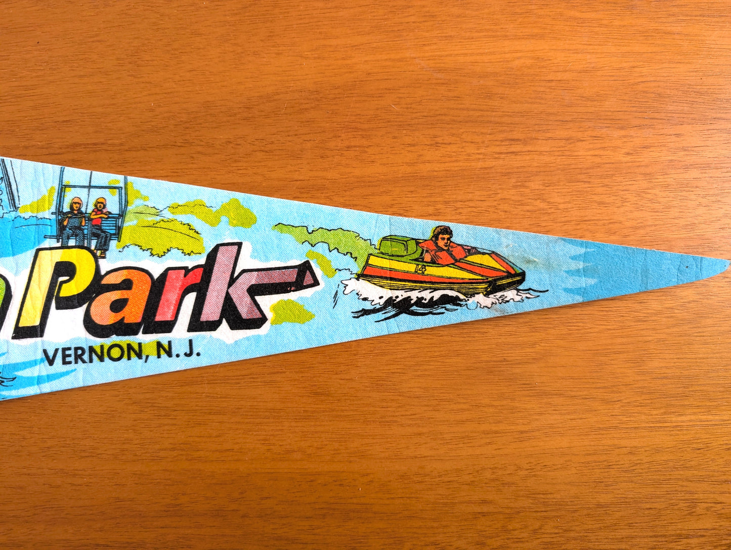 Vintage Action Park Pennant From Vernon, NJ With Souvenir Pennant Tags Still Attached