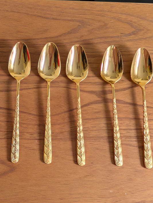 Set of Five Alexia Present VIP Gold Plated Teaspoon
