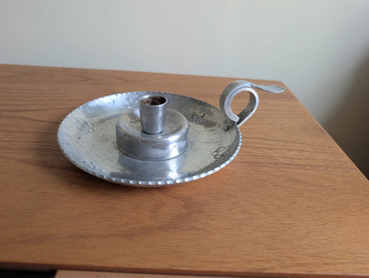 Vintage Rustic Aluminum Candlestick Holder